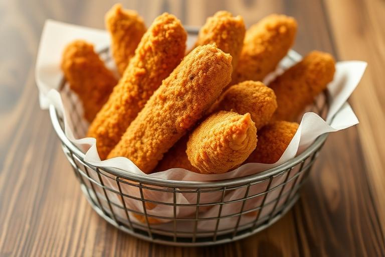 Larger basket of crunchy chicken tenders for the Ranger meal. 600x340.